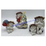 Cast Art Cherub , Christmas Scene & Balloon