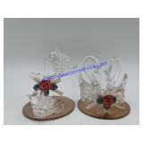 Swans W/ Rose & Birds W/ Rose ( One Bird Off )