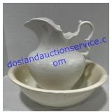 Vintage K.T.&K. China Pitcher (11") & Wash Bowl