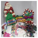 Vintage Christmas Cardboard Cutouts, Lights