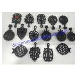 Antique Cast Iron Footed Trivets All Between 5" -