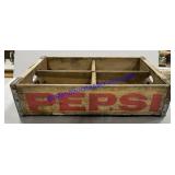 Vintage Pepsi Cola Wooden Crate 18"x12"x5"
