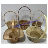 Hat Baskets & 3 Woven Baskets ( Aprox 5"x6" )
