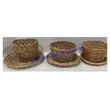 Woven Tray & Baskets ( Largest Basket 5"x6" -Tray