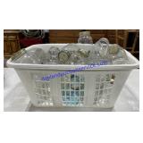 Clothes Basket of Glass Canning Jars
