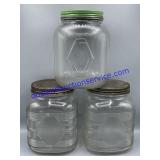 Lot of (3) Glass Coffee Jars