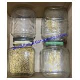 Lot of (4) Glass Coffee Jars