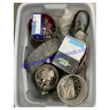 Tote of Coffee Cans w/ Misc. Nuts, Bolts, Etc..
