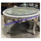 Round Glass Top Coffee Table (20" Tall 38" Wide)