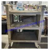 Plastic Rubbermaid Cart on Wheels