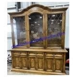 Large Wooden Lighted Hutch (77 x 71 x 19