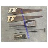 Pair of Hand Saws, Trowel, Etc..