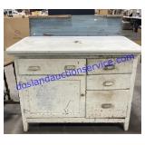 Vintage Enamel Top Baking Cabinet (42 x 41 x 26)