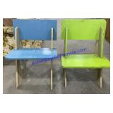 Pair of Colored Wooden Benches