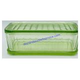 Green Depression Glass Refrigerator Dish