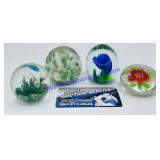 Lot of (4) Glass Paperweights