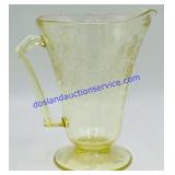 Yellow Depression Glass Pitcher (7")
