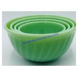 Set of (4) Vintage Fire-King Jade-Ite Bowls