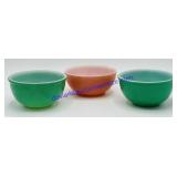 Lot of (3) Small Fire-King Bowls