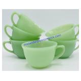 Set of (6) Fire-King Jade-Ite Coffee Cups
