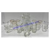 Grape Vine Pitcher & Glass Set W/ Assorted