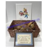 Picture Sayings & Basket W/ Wooden Fruit
