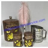 Feather Pen, Salt & Pepper Shakers , Cookie Jar &