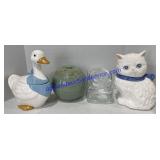 Duck, Cat & Kitchen Cookie Jars