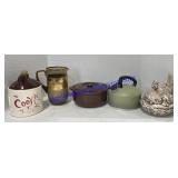Cookie Jar , Tea Kettle , Casserole & Pitcher