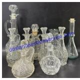 Lot of Multiple Glass Decanters