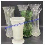 Lot of (7) Glass Vases