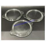 Lot of (3) Pyrex 470-C Cinderella Dish Lids -8"