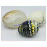 Lot of (3) Stone Eggs