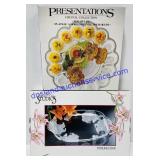 Crystal 14" Platter & Egg Relish Dish