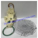 Towel Holder & Three Tier Hanging Wire Basket