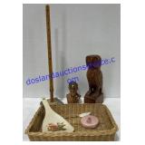 Wooden Owl , Vintage Measurer , Iowa Mutual Bust,