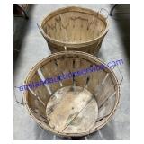 Vintage Wooden Laundry Baskets 12" Tall 18"