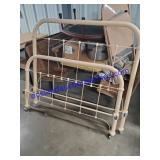 Tan metal headboard/ footboard