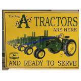 John Deere A Series Tin Sign (16 x 12)