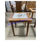 Etched Glass Top Side Table (20 x 17 x 17)