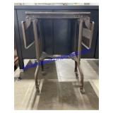 Metal Utility Table on Wheels (27 x 18 x 14)