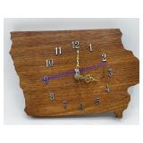 Wooden Iowa Clock (9 x 6)