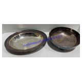 Academy Silver on Copper Dish & Platter