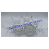 Wine Glasses W/ Creamer & Sugar Dishes