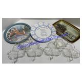 Glass Leaf Nut Dish & Bowl , Platters Christmas ,