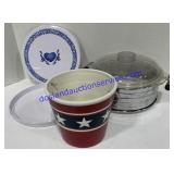 Casserole , Heart Plate Trays & Patriotic Bucket