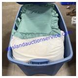 Sterilite Tote W/ A Variety Of Couch Pillows