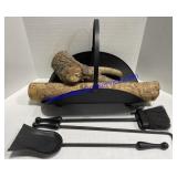 Fireplace Wood Cradle , Shovel , Brush & Roller