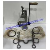 Vintage Meat Grinder & Tear Drop Bit