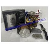 US Marine Corp Bulldog Figurine & Flask , Bow